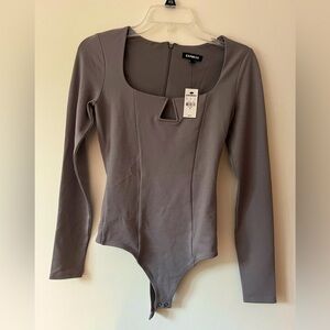 Express Bodysuit with Long Sleeves Grey Size XS